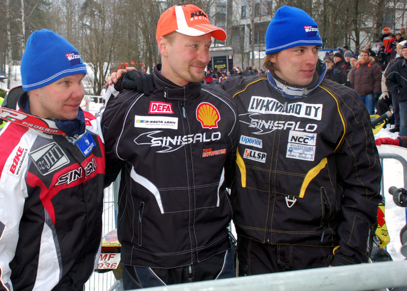 Petteri Silvan (vas.), Heikki Timonen ja Pentti Nurminen.