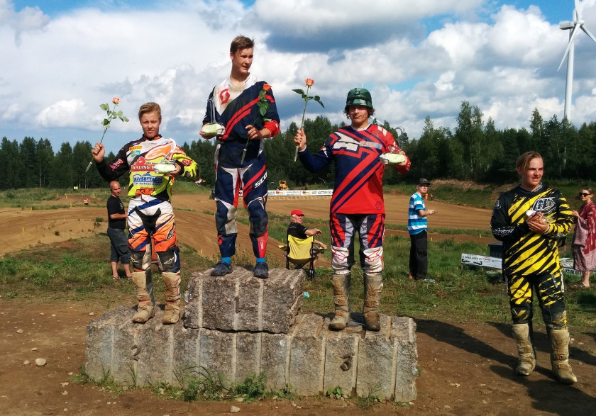 MX125-luokan voittoon Lappeenrannan MX-Liigassa ajoi Juho Kaitanen (kesk.).