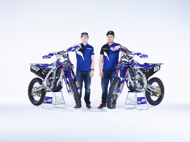 Romain Febvre (vas.) ja Jeremy van Horebeek ovat Monster Energy Yamaha Factory -tiimin MXGP-luokan kuljettajat.