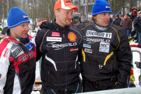 Petteri Silvan (vas.), Heikki Timonen ja Pentti Nurminen.